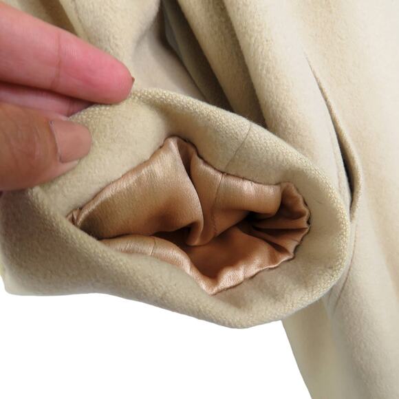 Jordan Marsh 1970s Beige Cream Vintage Cashmere Peacoat Long Coat Large - Picture 8 of 13